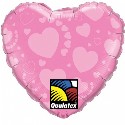 Hearts on Heart available in Red on Red , Pink on Pink or Ivory 18 inch Foil Balloons (click to enlarge)