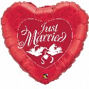 Just Married Doves and Roses available in 36 inch Foil in both Red White and Ivory Gold (click to enlarge)
