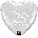 Happy 25th Anniversary Heart 18 inch Foil (click to enlarge)