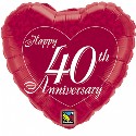 Happy 40th Anniversary Heart 18 inch Foil (click to enlarge)