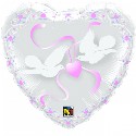 White Love Doves 21 inch Foil (click to enlarge)