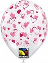 Red and Pink Hearts 11 or 16 inch Diamond Clear Balloons (click to enlarge)