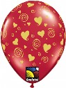 Swirling Hearts a round available in 11 or 16 inch Ruby Red (click to enlarge)