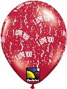 I Love You a round available in 5,11,16 and 36 inch Ruby Red Balloons (click to enlarge)