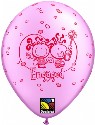Bubblegum Engaged Hearts 11 inch Balloon in Silver and Pearl Pink Assortment (click to enlarge)